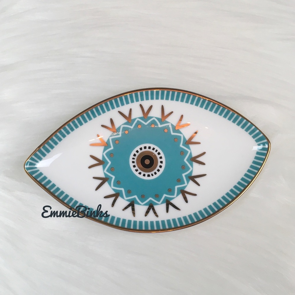 New Magic Blue Evil Eye Porcelain Jewelry Tray ~ Turkish Eye Trinket Tray - Picture 11 of 15